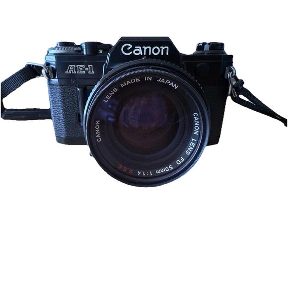 Canon AE-1 Black 35mm Film Camera, Power winder A,Speedlite‎ Flash, Tiffin Len - Picture 3 of 16
